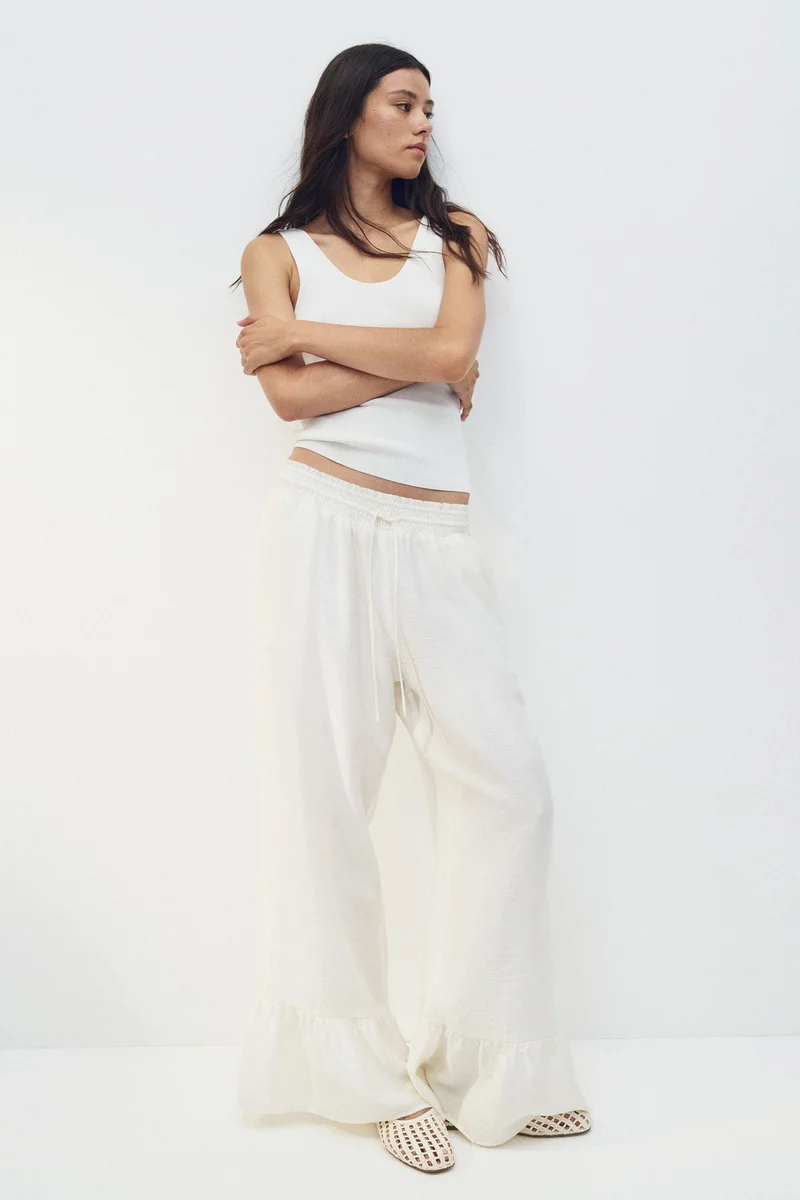 H&M Frill-trimmed drawstring trousers
